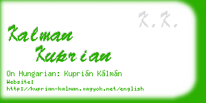 kalman kuprian business card
