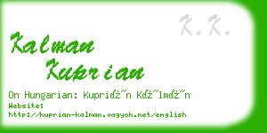 kalman kuprian business card